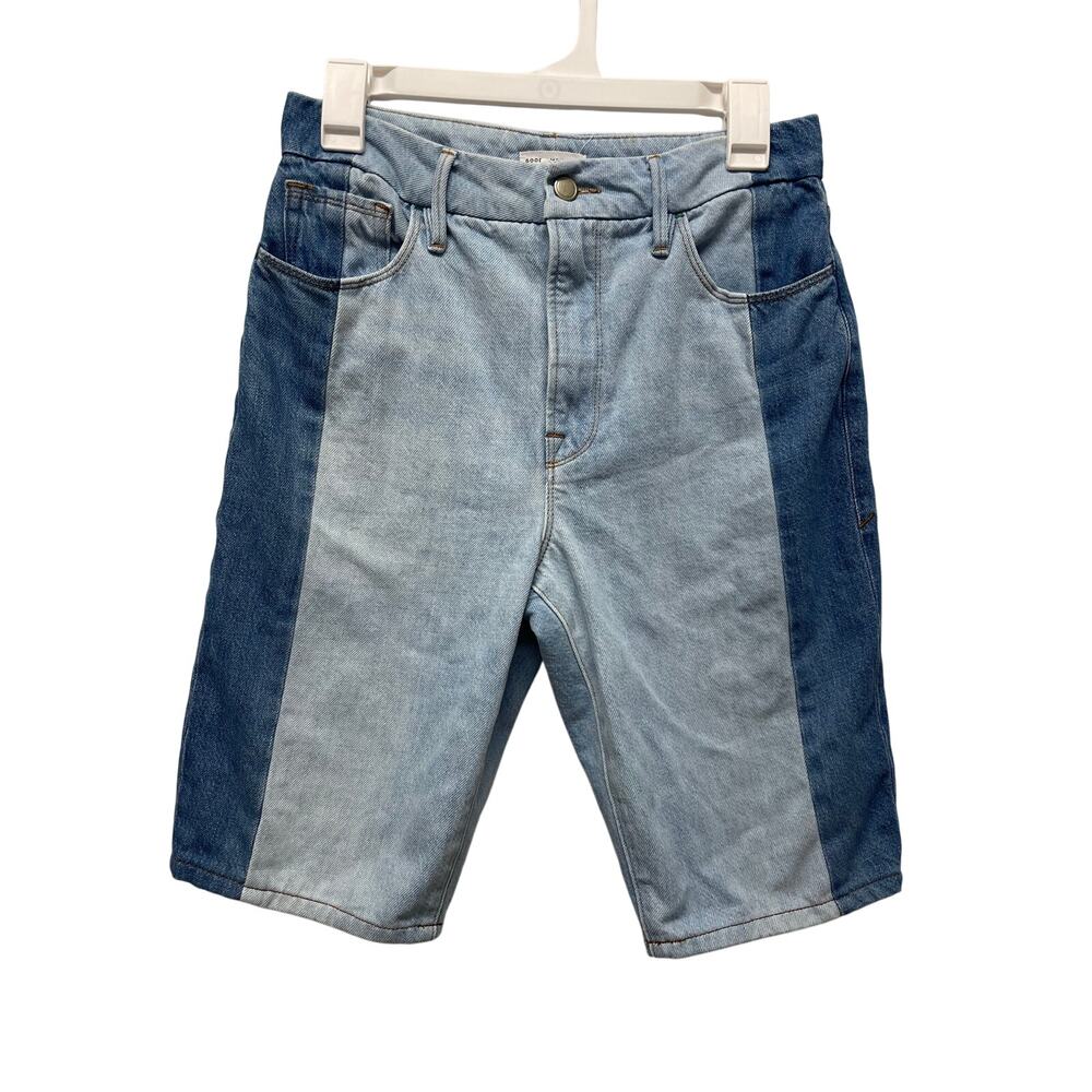 Good American Good Boy Jean Shorts vintage inspired denim 2 tone size 4
